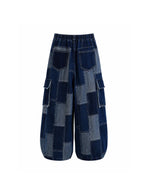 WHY SOIL Patchwork Wide-Leg Denim Pants