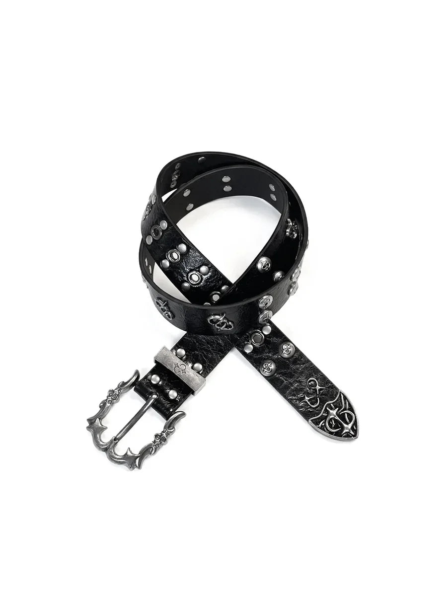 WHY SOIL Punk Gothic Rivet Belt Accessories