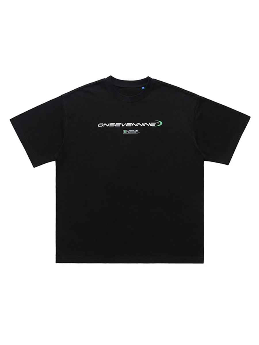 Whysoil-Green 911 RS Racing Car Back Print Oversized Black T-Shirt