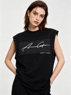 WHY SOIL Studded Signature Sleeveless Tee