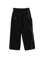 WHY SOIL Wide-leg Casual Striped Pants