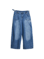 WHY SOIL Loose Fit Denim Wide-Leg Pants