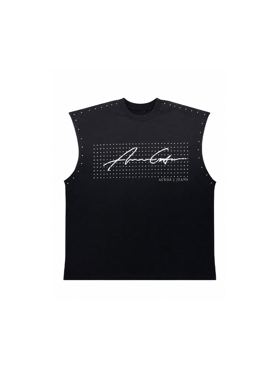 WHY SOIL Studded Signature Sleeveless Tee