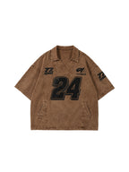WHY SOIL Distressed Vintage American Street Short Sleeve Top