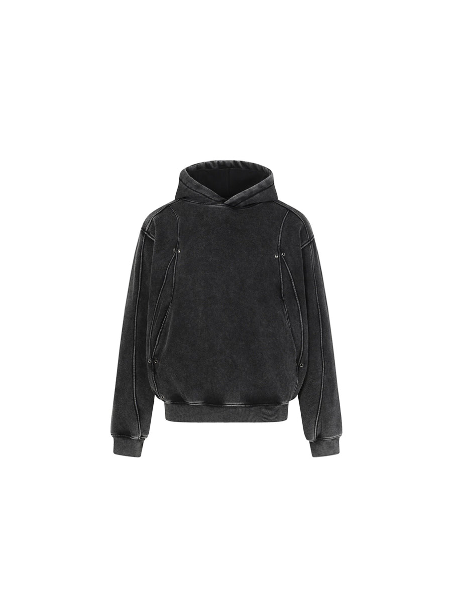 WHY SOIL Washed Streetwear Oversized Hoodie