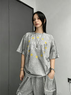 WHYSOIL Vintage Graphic Wide-Leg Sweatpants
