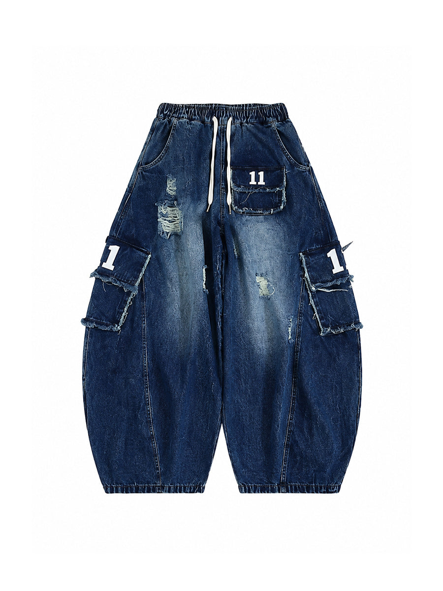 WHY SOIL Storm Wash Denim Cargo Pants