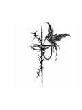WHY SOIL Gothic Thorn Crow Temporary Tattoo
