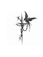 WHY SOIL Gothic Thorn Crow Temporary Tattoo