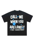Whysoil-Letter Print Oversized T-Shirt