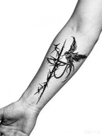 WHY SOIL Gothic Thorn Crow Temporary Tattoo