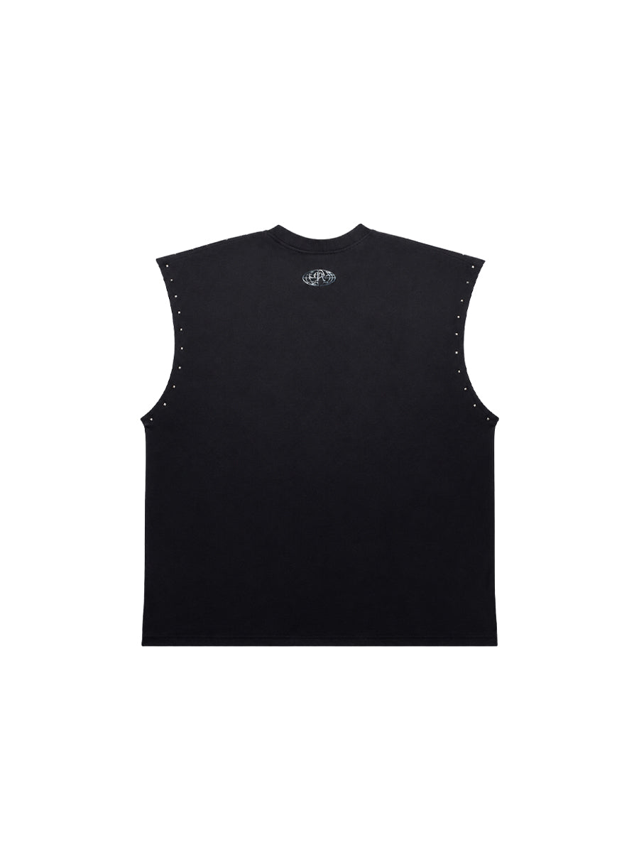 WHY SOIL Studded Signature Sleeveless Tee