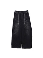 WHY SOIL Black Galaxy Rhinestone Wide Leg Denim Pants