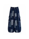 WHY SOIL Patchwork Wide-Leg Denim Pants