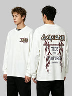 WHYSOIL Heavy Metal Graphic Oversized Long Sleeve Tee