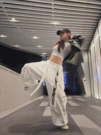 WHY SOIL American Flame Wide-Leg Cargo Pants